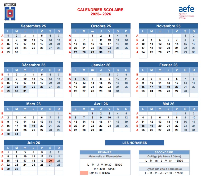 Calendrier 2025 26